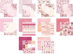 CL-011-Coleção Valentine's - Kit Papel Scrap